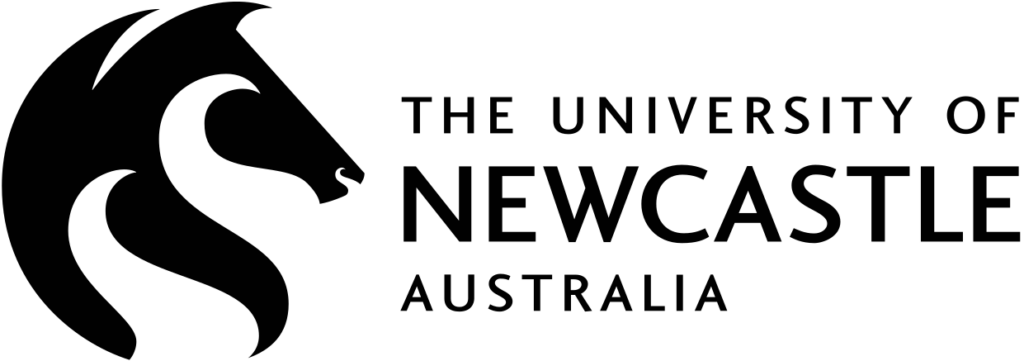 University of Newcastle logo with a black horse head icon and university name in bold text.