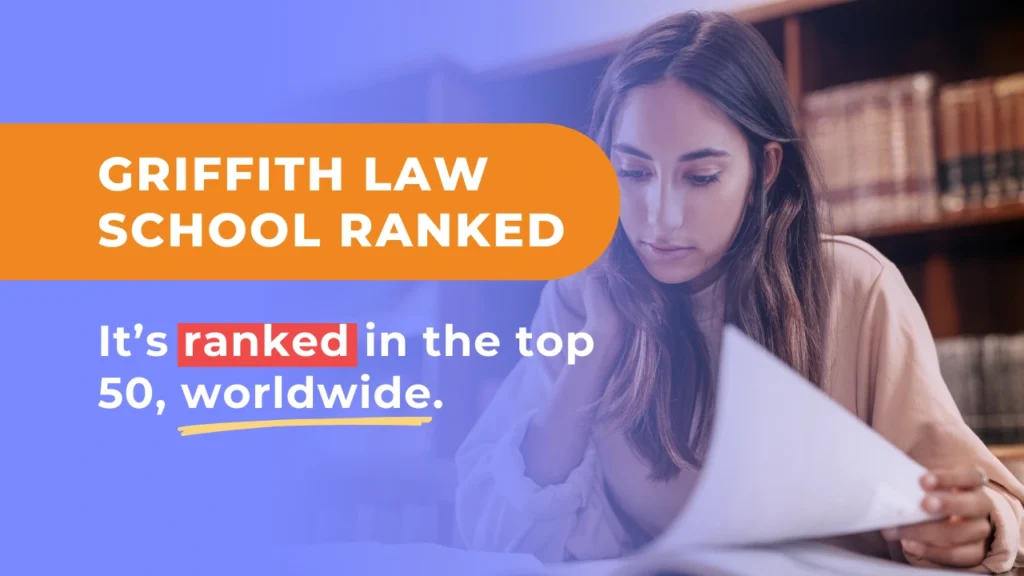 Griffith University law school ranked in the global top 50, showcasing academic excellence.