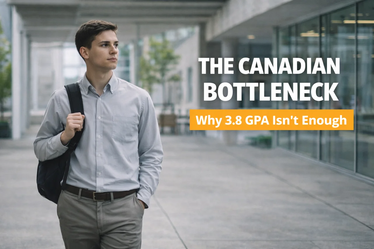 High-achieving Canadian student illustrating how canadian university acceptance rates create a bottleneck that rejects qualified applicants despite strong grades.