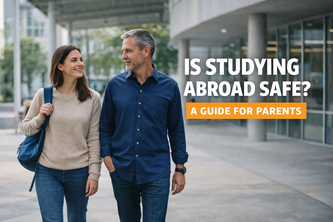 Canadian parent and student representing why is studying abroad safe when housing, visas, health insurance, and on-the-ground support are properly managed.