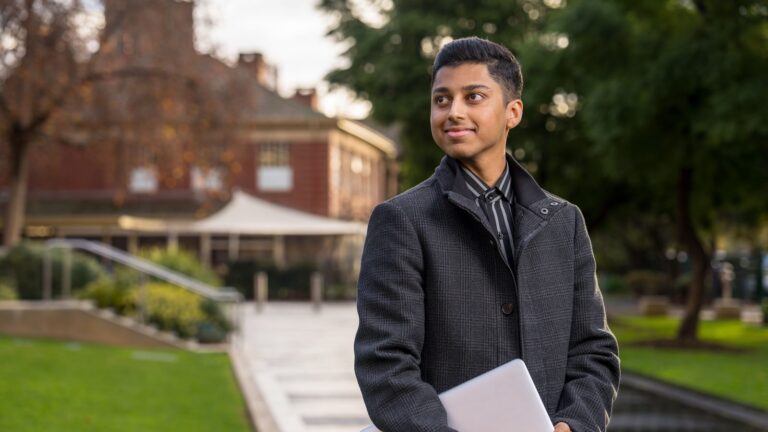 A student on the Adelaide University campus
