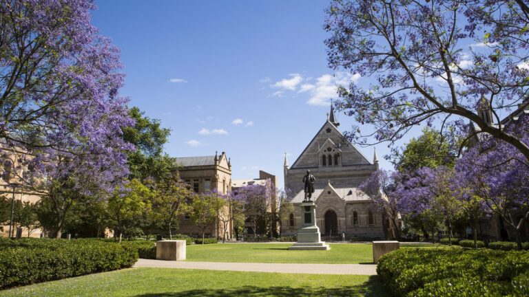 The historic quadrangle at Adelaide University, established 1883